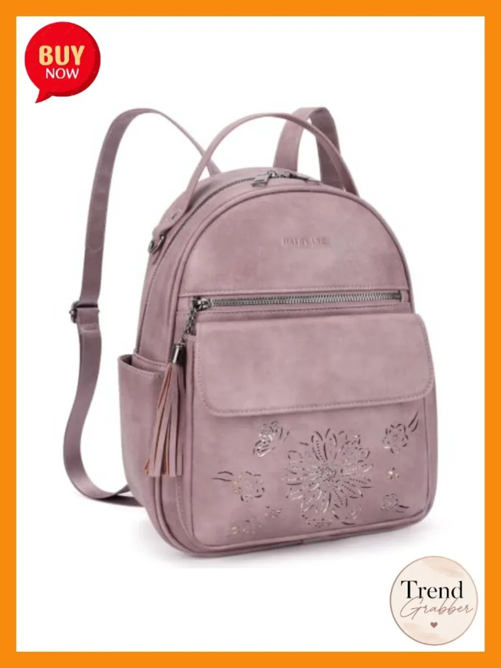 Faux Leather Mini Backpack for Women, Lightweight Daypack with Multi Pockets,